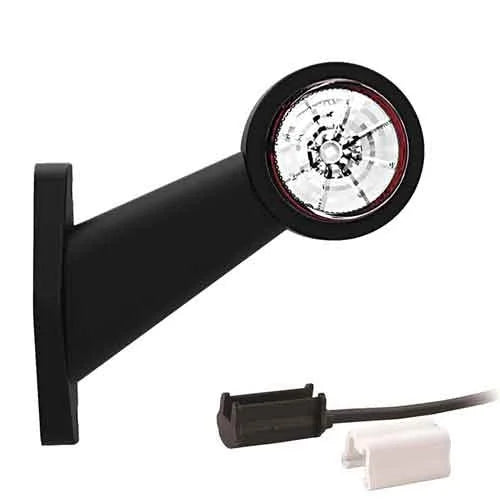 Links | LED breedtelamp | schuine steel | 12-36v | 1,5mm². connector | M10BV-321RW