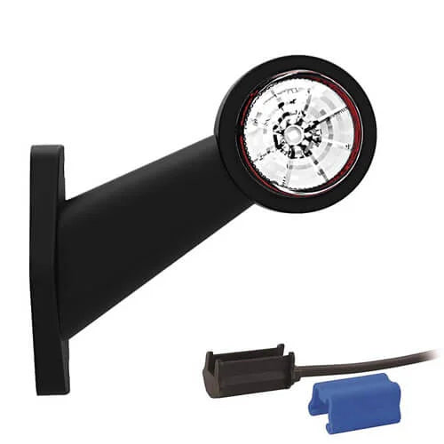 Links | LED breedtelamp | schuine steel | 12-24v | 0,75mm². connector | M10BV-311RW