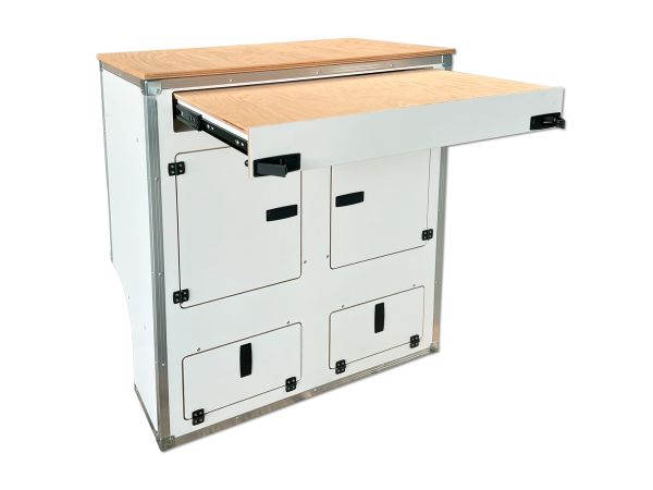 Camper Garderobekast met Uitschuifbaar Werkblad – VW Crafter / MAN TGE