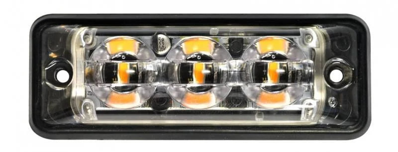 LED Flitser 3 LED's | Ultra platte slimline | blauw | 10-30v | SSLED3DVB