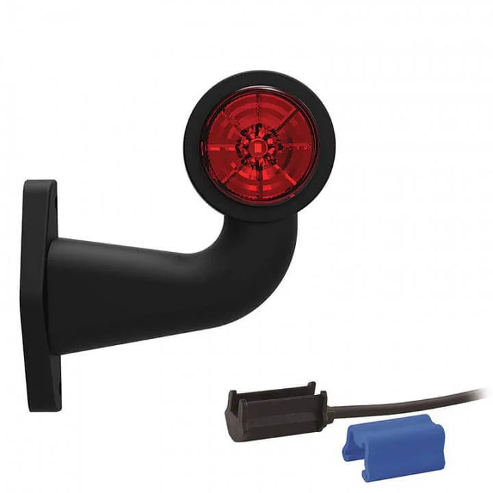 Rechts | LED breedtelamp met haakse steel | 12-36v | 0,75mm². connector | M10BV-412RW