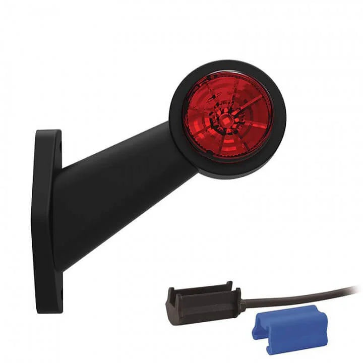 Rechts | LED breedtelamp | schuine steel | 12-36v | 0,75mm². connector | M10BV-312RW