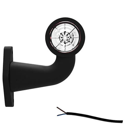 Links | LED breedtelamp met haakse steel | 12-36v | 20cm. kabel | M10BV-401RW