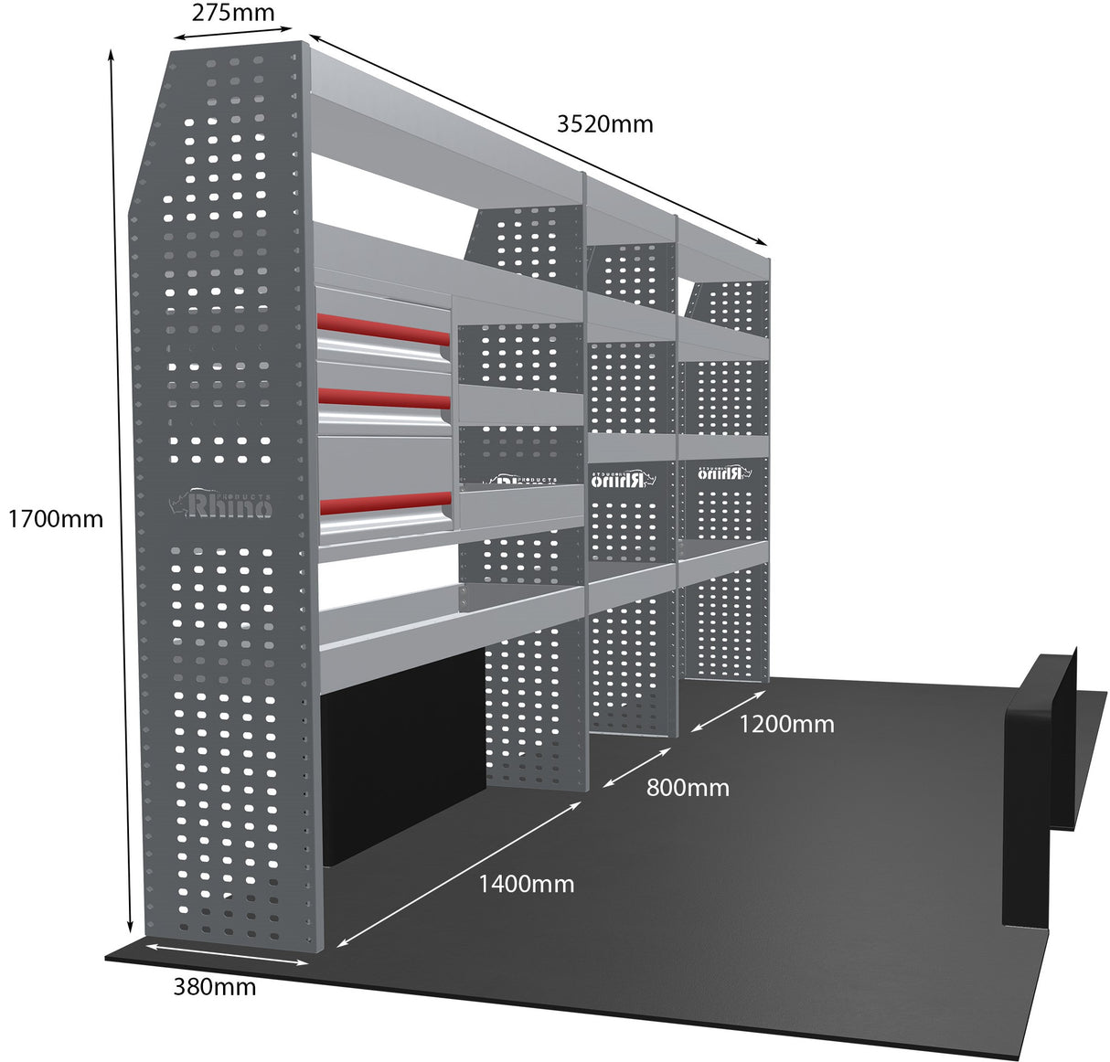 Stelling Peugeot Boxer L4H3 2006+ - Rhino MR243-DS