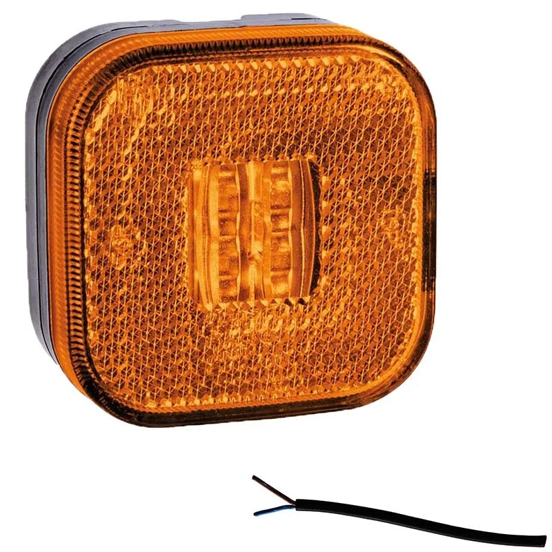 LED markeringslicht amber | 12-24v | 50cm. kabel | M10MV-900A