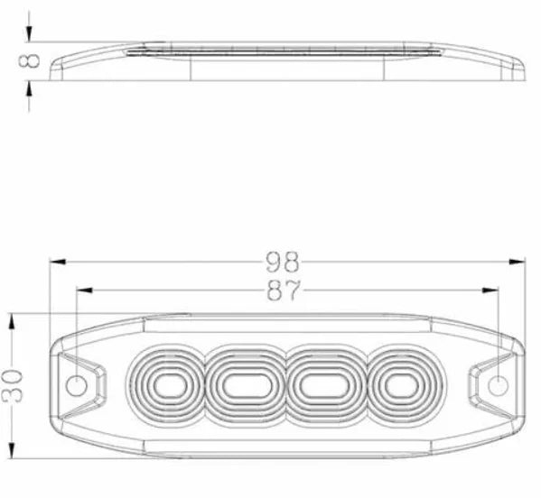 Ollson 4 LED flat LED flash Amber
