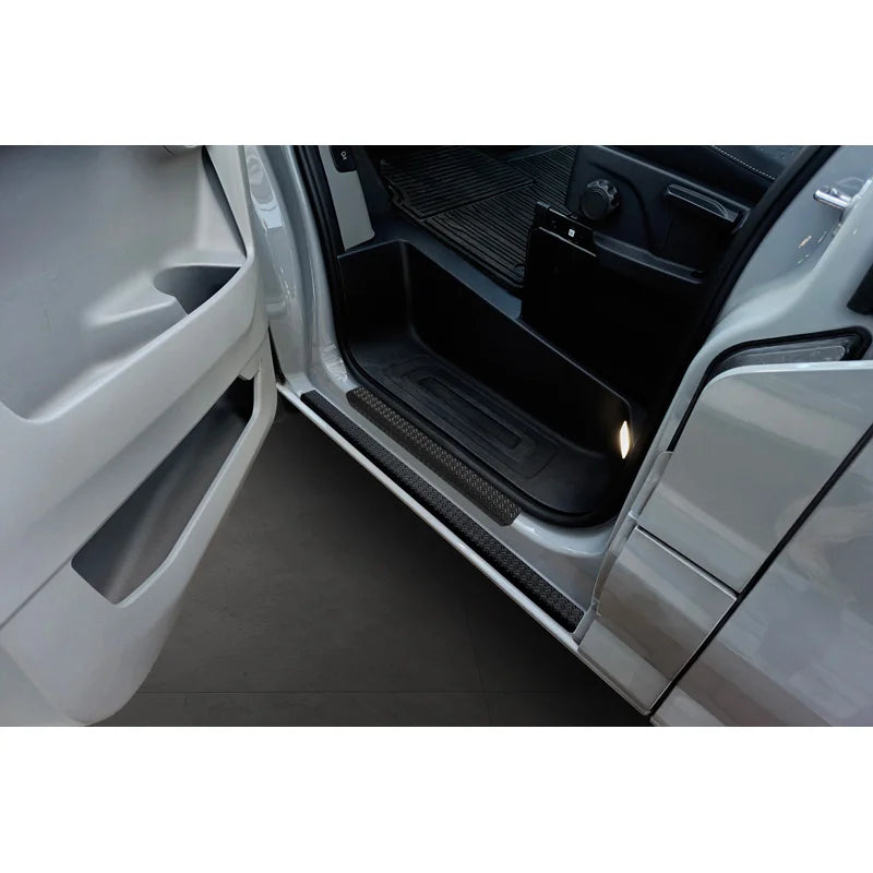Avisa Aluminium bovenste Instaplijsten passend voor Ford Transit Custom (V710) & Tourneo Custom (V710) 2023- 'Riffled Plate' - 2-delig - Zwart