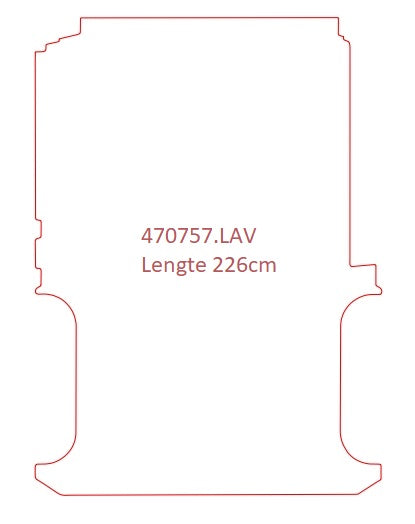 Lengte 1, vloerlengte 226 cm