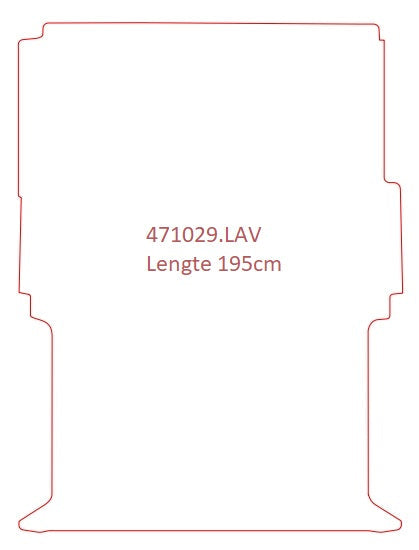 Nissan NV250 Lengte 2, 195x148 cm, 1 schuifdeur - pasvorm