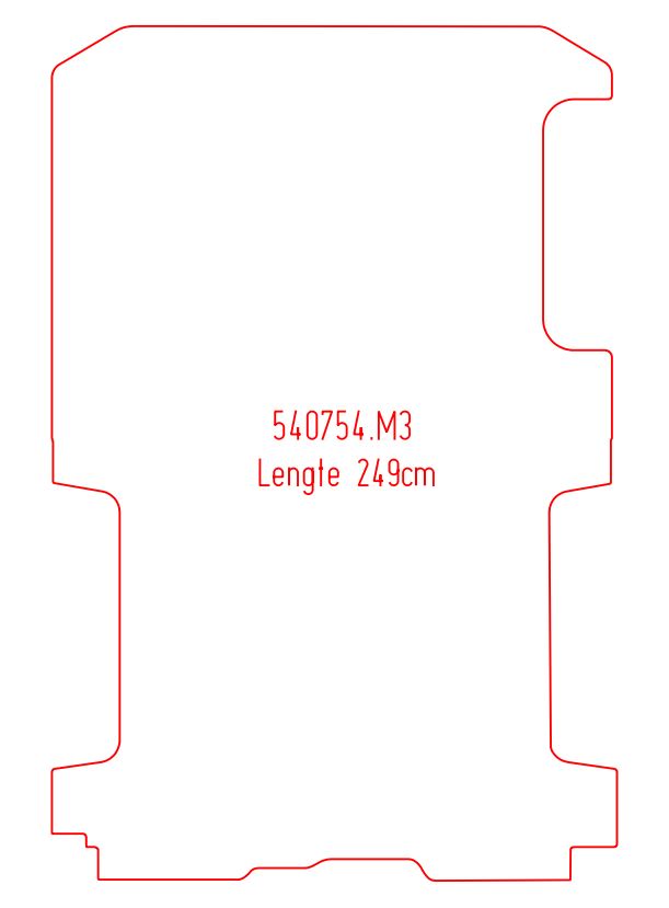 Laadruimtemat Fiat Talento - Korte wielbasis, 1 schuifdeur (249 cm)