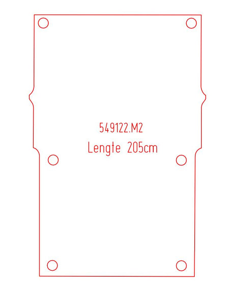 Laadruimtemat Fiat Doblo - Lengte 2, houten vloer, 2 schuifdeuren (549122)