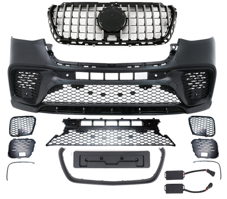 Voorbumper AMG-look - Mercedes-Benz Sprinter W907 (2018+) - Glanzend Zwarte Grill