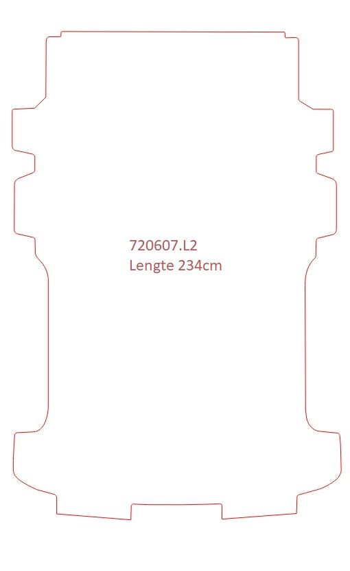Laadruimtemat VW T5/T6 - Dubbel cabine Budgetline, lange wielbasis