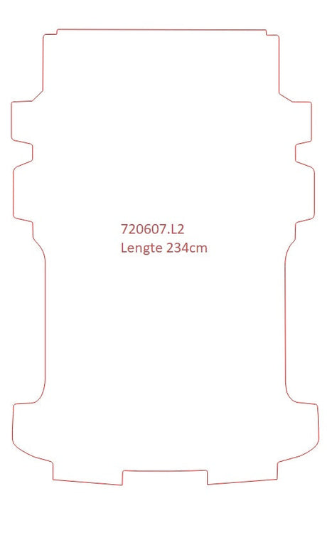 Laadruimtemat VW T5/T6 - Dubbel cabine Budgetline, lange wielbasis