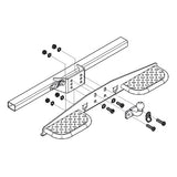 Steps on towbar black universal