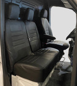 Pasvorm stoelhoezen Mercedes Sprinter 2018-heden (geschikt voor stoel en duobank in versie met standaard stoelen) - Kunstleer zwart