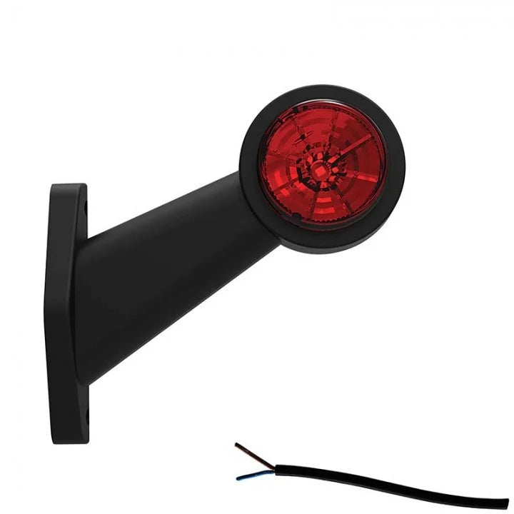 Rechts | LED breedtelamp | schuine steel | 12-36v | 20cm. kabel | M10BV-302RW