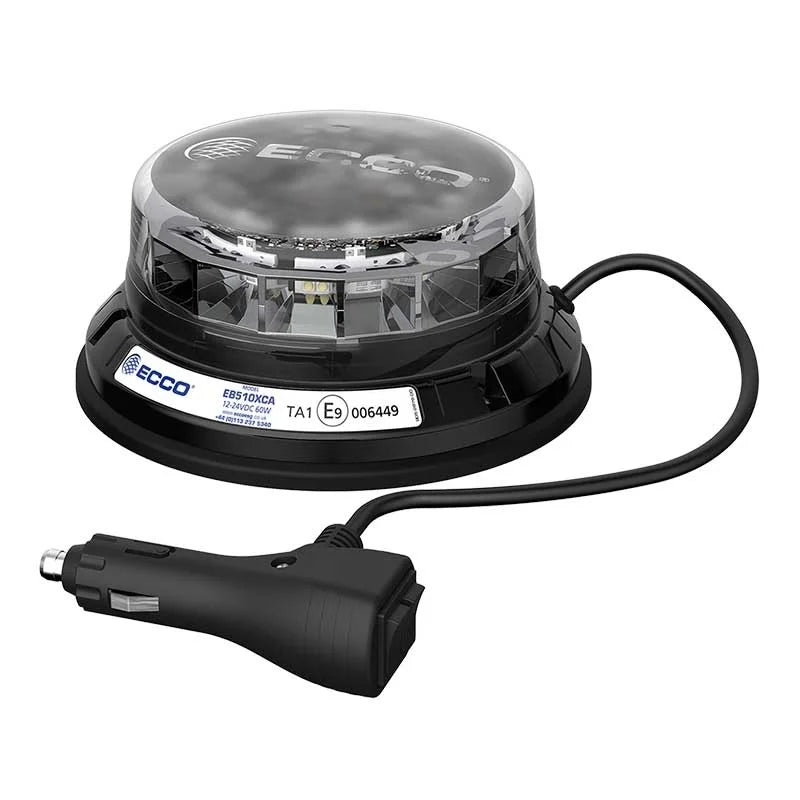 LED R65 Zwaailamp 12-24v Amber/transp./CISPR25/IP69K/Magneet | EB5104CA