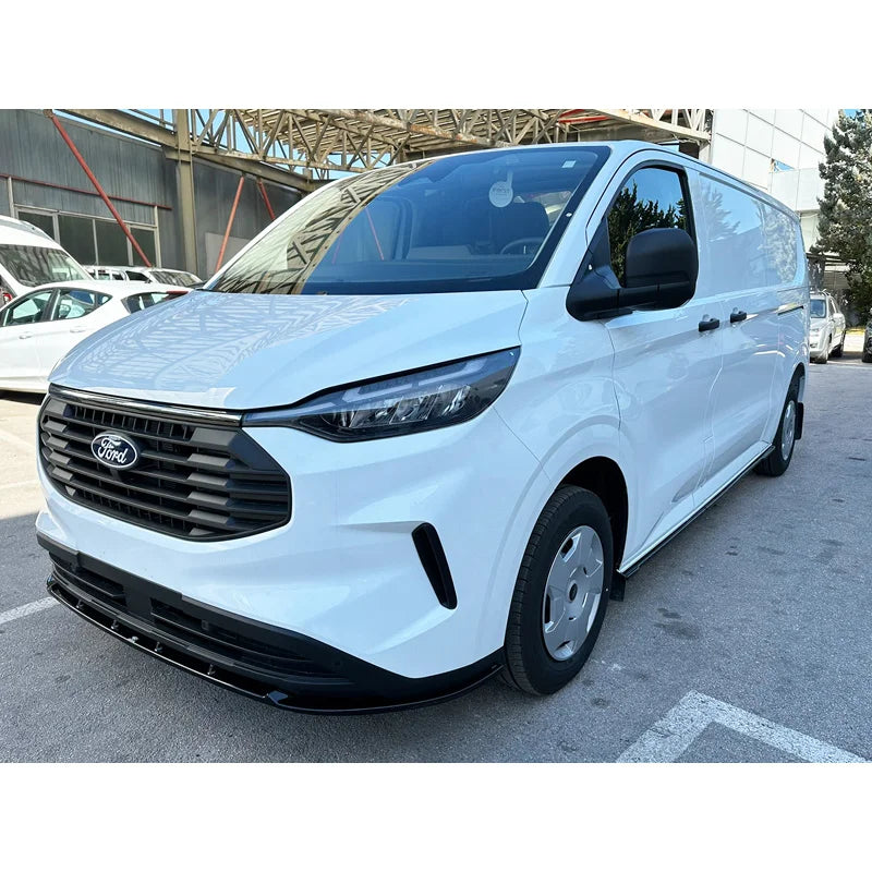 Set sideskirts passend voor Ford Transit Custom LWB (V710) 2023- / Volkswagen Transporter T7 LWB 2024- (ABS Glanzend zwart)