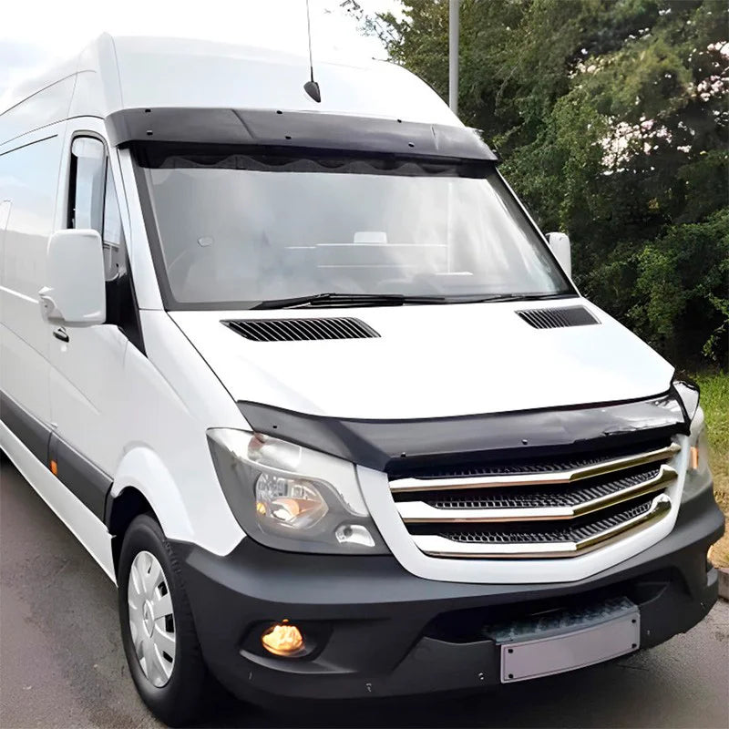 Oneway Motorkapbeschermer (steenslagcover) passend voor Mercedes Sprinter W906 Facelift 2014-2018 - Glanzend zwart