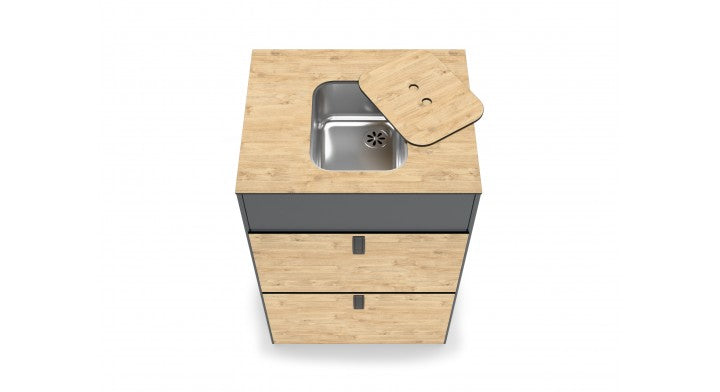 Werkblad Moon Kitchen Solid Model 60 met gootsteen detail
