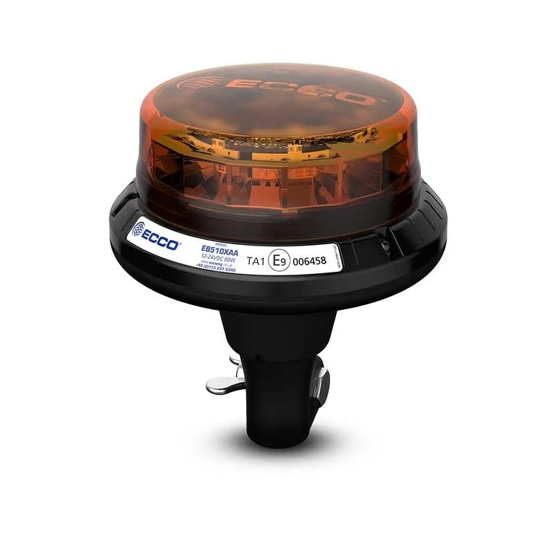 LED R65 Zwaailamp 12-24v Amber / CISPR25 / IP69K / Opsteek| EB5103AA