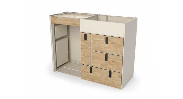Moon Kitchen Solid Model 3 RAL 9001 met lade detail